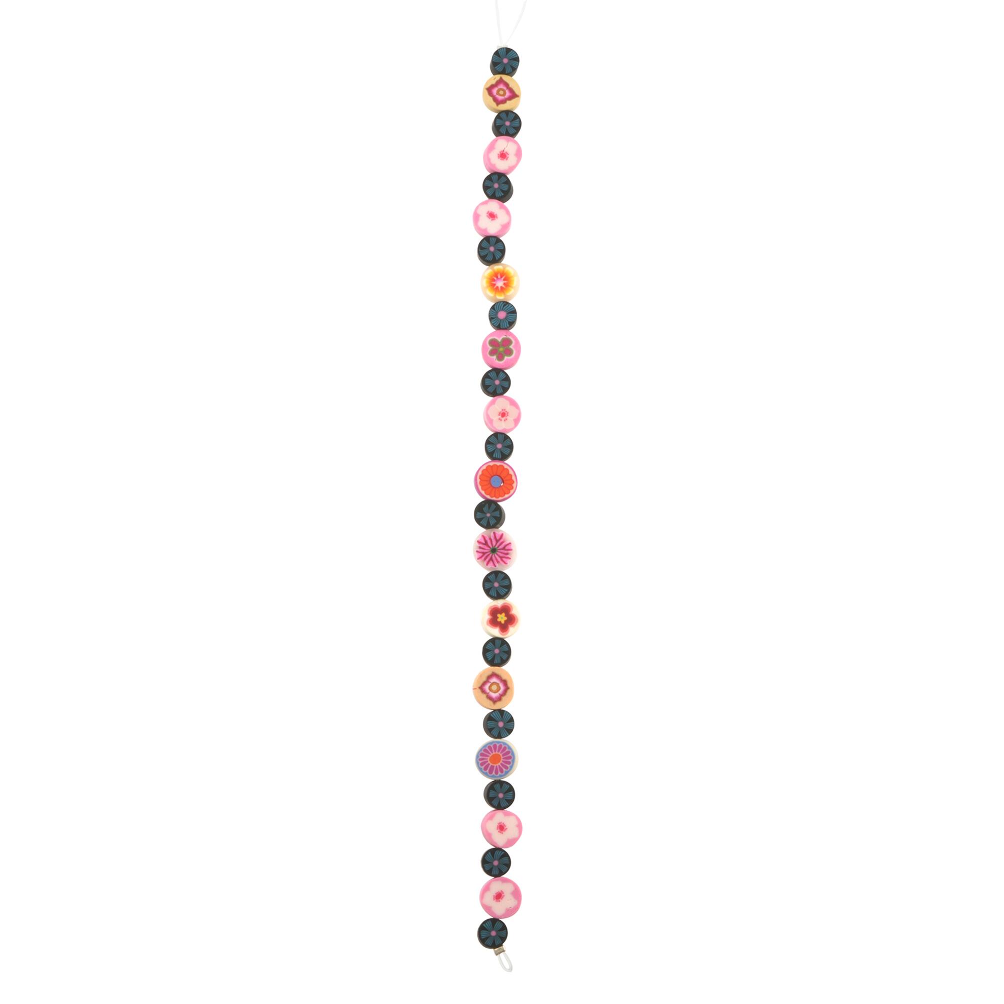 Mixed Flower Clay Disc Beads by Bead Landing™